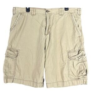 Eddie Bauer Shorts Mens 38 Beige Cargo Pockets Casual Outdoor Chore Hiking